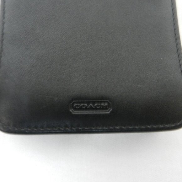 Coach Vintage Leather zip around palm pilot wallet case black w/ Logo  4" x 5.5" - Picture 3 of 12